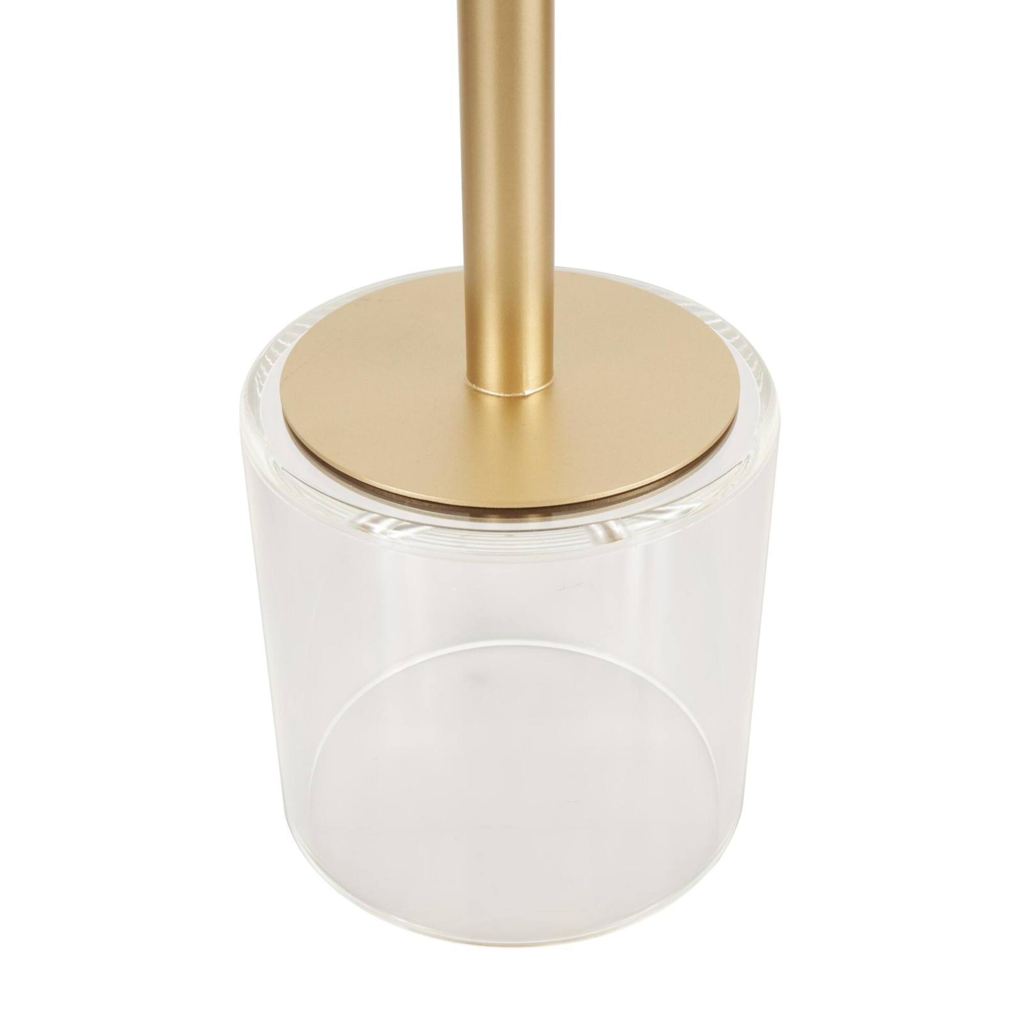 22.5" Clear Acrylic Accent Table with Elevated Base & Gold Stand